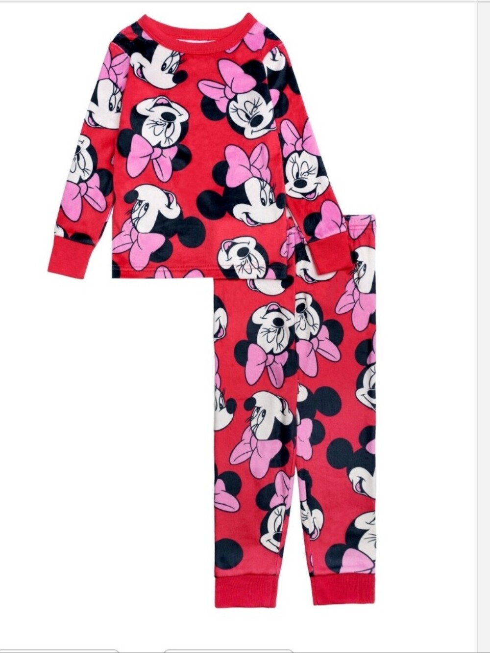 Ame Girls 2-Piece Minnie Mouse Print Top and Pants Pajama Set - NWT